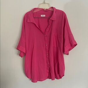 Simply Styled Fuchsia Button-Down Shirt